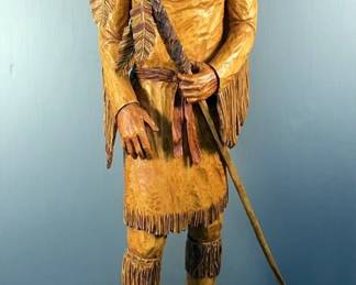 Rex Branson Little Chief Carved Wood Sculpture 