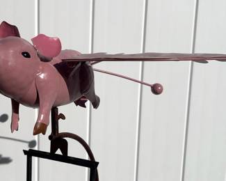 Flying Pig Rocker Garden Stake