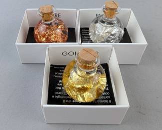 22k Gold, 999 Silver And Copper Flake Display Bottles