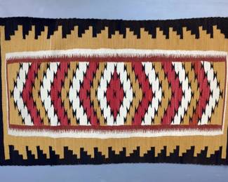 Navajo Rug With Geometric Pattern, 29" x 49" 