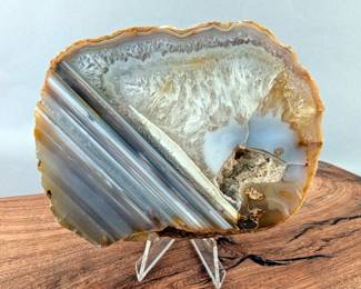 Polished Brazilian Agate Slice, 4.5" x 3.5"