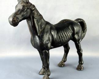 Cast Iron Horse Still Bank, 9.25" x 11" x 3.25" 