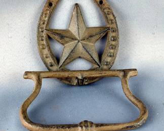 Iron Horseshoe And Star Gate Towel Holder 