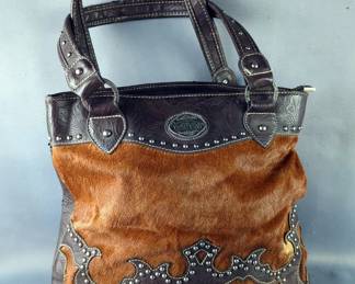 Trinity Ranch Embossed Leather And Hair-On-Hide Tote Bag 