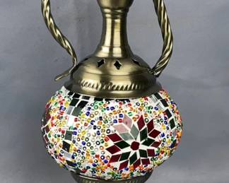 Turkish Mosaic Table Lamp, 16" Tall 