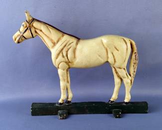 Cast Metal Painted Horse Figure Door Stop, 9.5" x 13" x 3" 