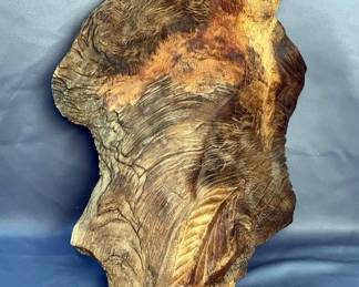 Carved Wood Wall Hanging Of Bear And Feather, Approx 21" x 14" x 12"