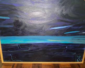 Painting by Artist AJ Meek - $200 (more large like this in home)