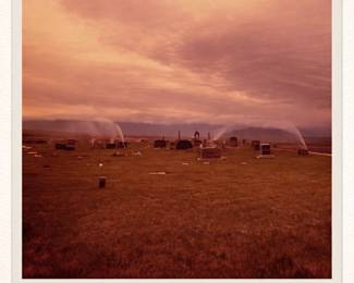 Artist RT Clark (Ralph Clark) Cemetery under a moody sky