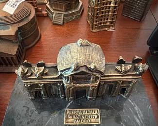 Rare 1970s Bronze Puerta de Alcala monument on marble base - $60