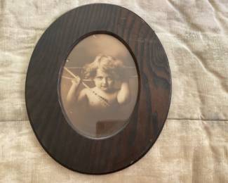 Antique photo in wood frame - $80