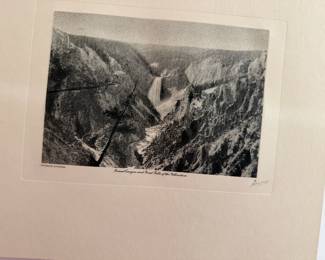 Engraving Grand Canyon and Great Falls of the Yellowstone Signed Haynes