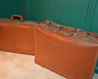 Leather suitcases