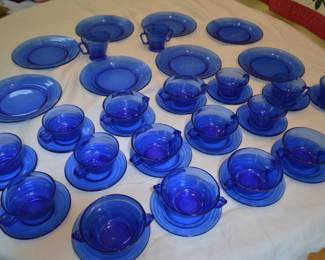 colbalt blue luncheon set