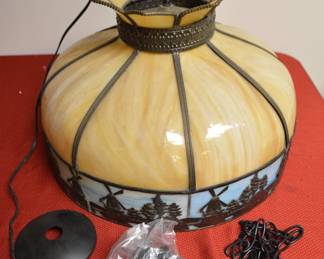 vintage stained glass tiffany style lamp