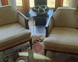 Pair Vintage Regency Chairs 