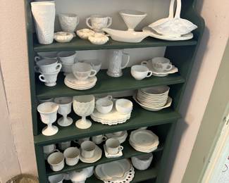 Large milk glass collection