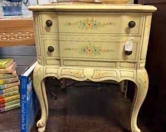 French provincial style side table with marble top