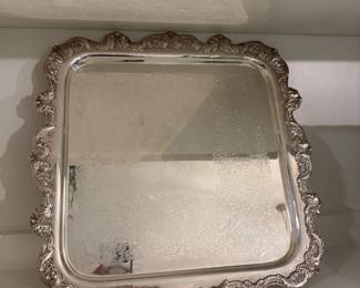 vintage silver plate footed tray