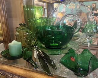 beautiful green glass compliments any table setting