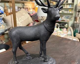 vintage cast iron elk coin bank