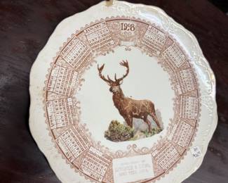 Antique 1908 calendar plate