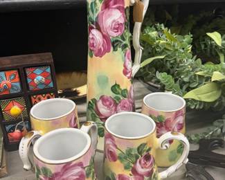 hand painted lemonade set
