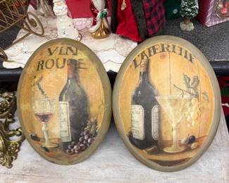 vintage wine wall plaques