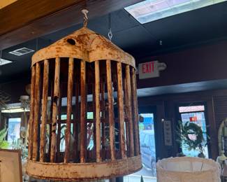 metal bird cage metal wall hanging