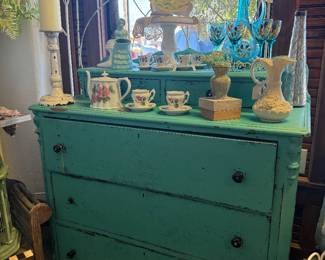 pretty aqua blue dresser