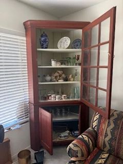 Corner china cabinet - red is original color