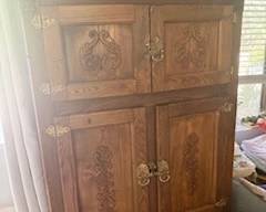 Gorgeous antique walnut icebox - very rare!