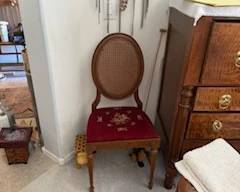 Needlepointed side chair