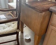 Butcher block antique table