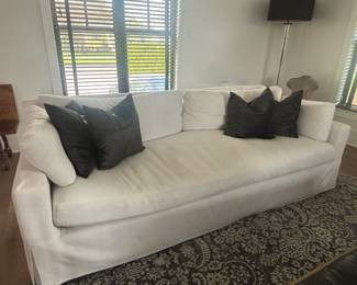 7 foot Restoration Hardware Belgian Track Arm Couch