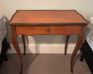 Louis XV style tulipwood or fruitwood side/writing table