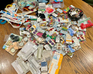 Lot 10: Lot of Buttons, Charms, Zippers, & Misc.