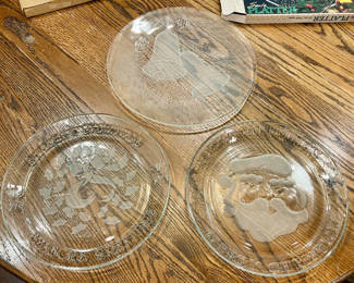 Lot 24: 3 Anchor Hocking & Smith Glass Christmas Platters