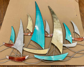 Lot 40: Large Metal Sailboat Wall Hanging