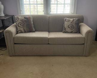 D15 - $300. Excellent condition full size sleeper sofa. No pets or smoking. Made by Sofa Corp in Hickory, NC  Measures 73”wide x 36”deep x 30”tall 