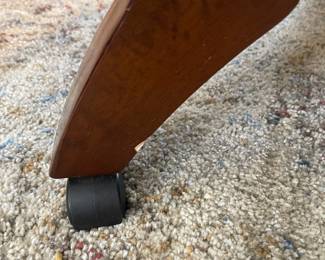 D7 - $125. Haverty’s coffee table. Very solid and sturdy. Measures 40” diameter x 19” tall. Matching end tables also available. 