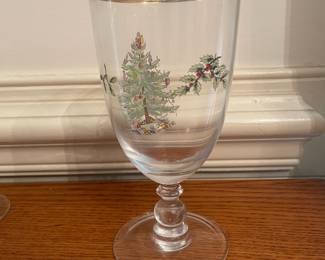 D29 - $50. Vintage Spode Water Pitcher and 12ct goblets set. 