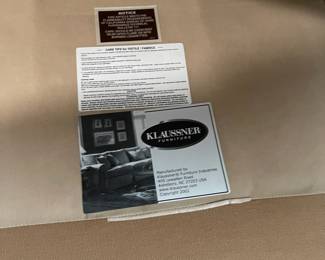 D27 - $75. Klaussner chaise lounge chair. Some sun fading on cushion. One piece for transport. Measures 45” wide x 60” deep x 28” tall. No pets or smoking.