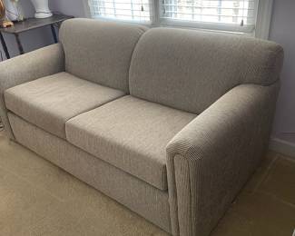 D15 - $300. Excellent condition full size sleeper sofa. No pets or smoking. Made by Sofa Corp in Hickory, NC  Measures 73”wide x 36”deep x 30”tall 
