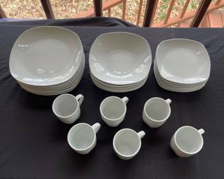 D19 - $35. Home Accents set of white dishes. 33pcs 