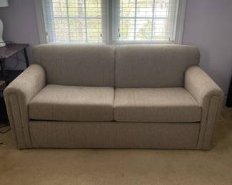 D15 - $300. Excellent condition full size sleeper sofa. No pets or smoking. Made by Sofa Corp in Hickory, NC  Measures 73”wide x 36”deep x 30”tall 