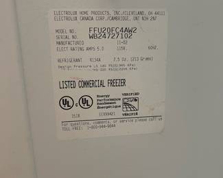 D32 - $125. Frigidaire Frost Free Commercial Freezer. Works well! Needs some cleaning. Garage kept.  