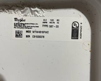 D31 - $150 PAIR. Whirlpool washer and dryer (non-matching). Some paint peeling on washer. 