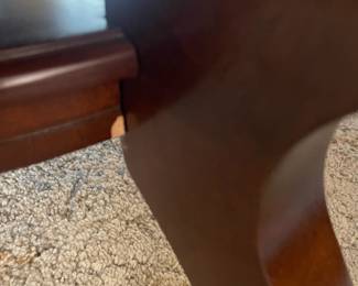 D7 - $125. Haverty’s coffee table. Very solid and sturdy. Measures 40” diameter x 19” tall. Matching end tables also available. 