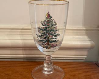 D29 - $50. Vintage Spode Water Pitcher and 12ct goblets set. 